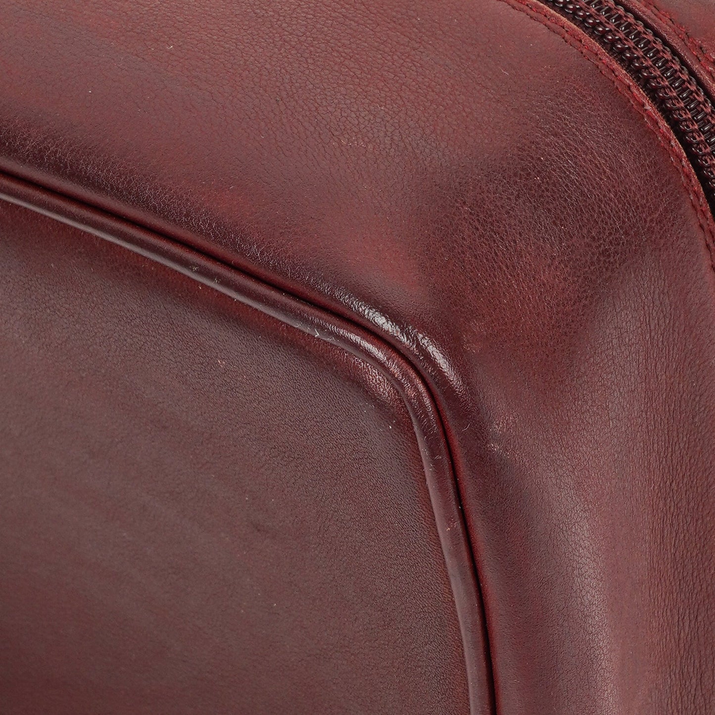 Gucci Burgundy Leather Horsebit Vanity Bag