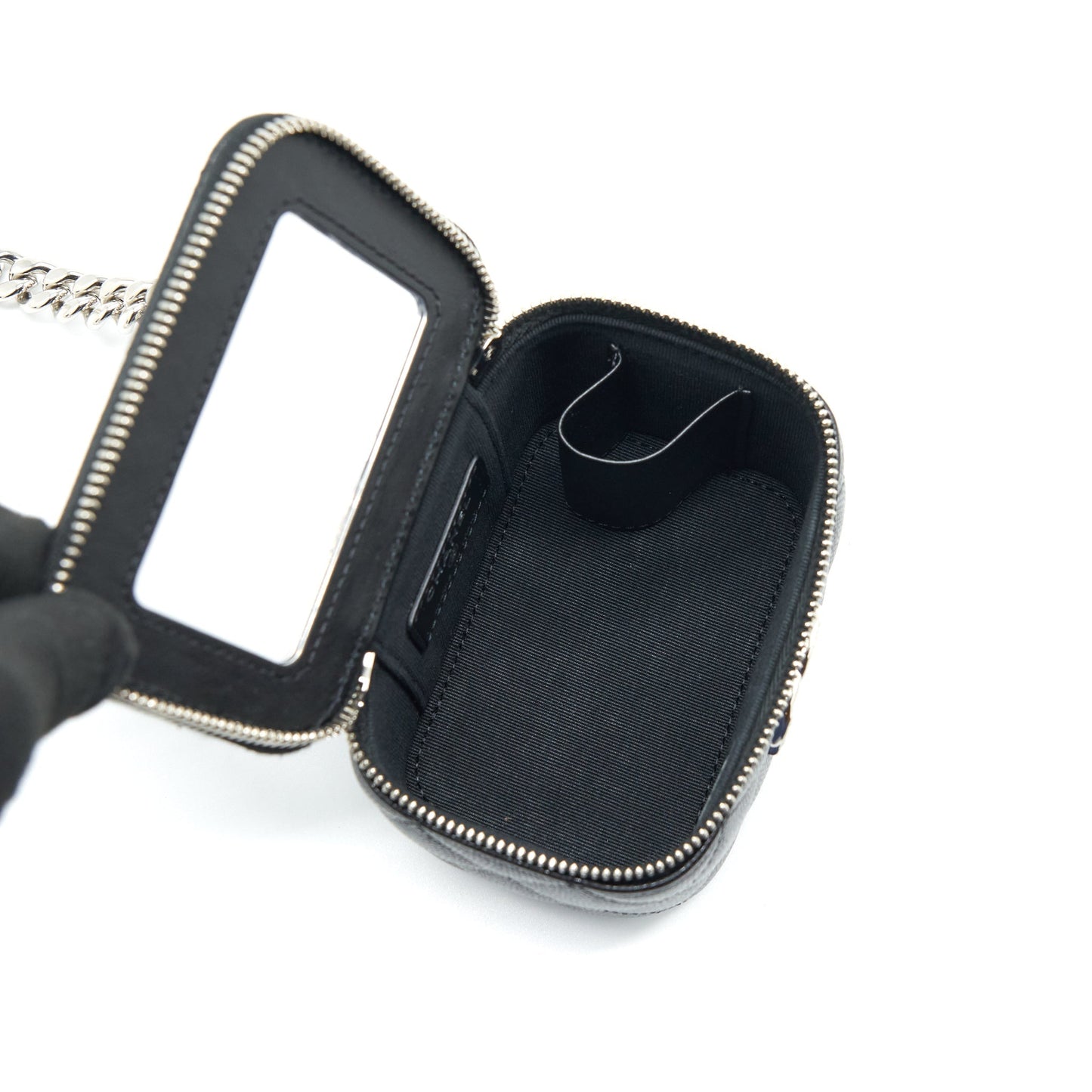 Chanel 22S Mini Vanity With Coco Giant Chain Caviar Black
