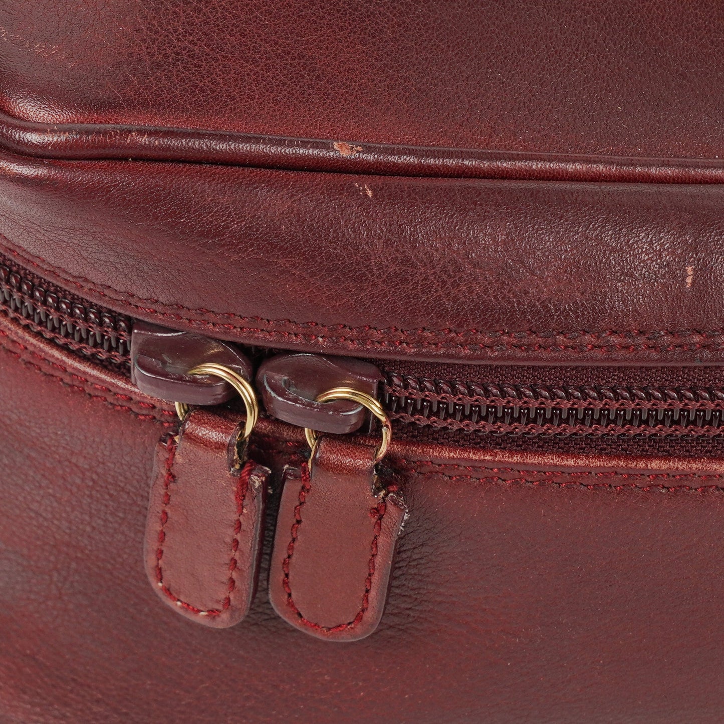 Gucci Burgundy Leather Horsebit Vanity Bag