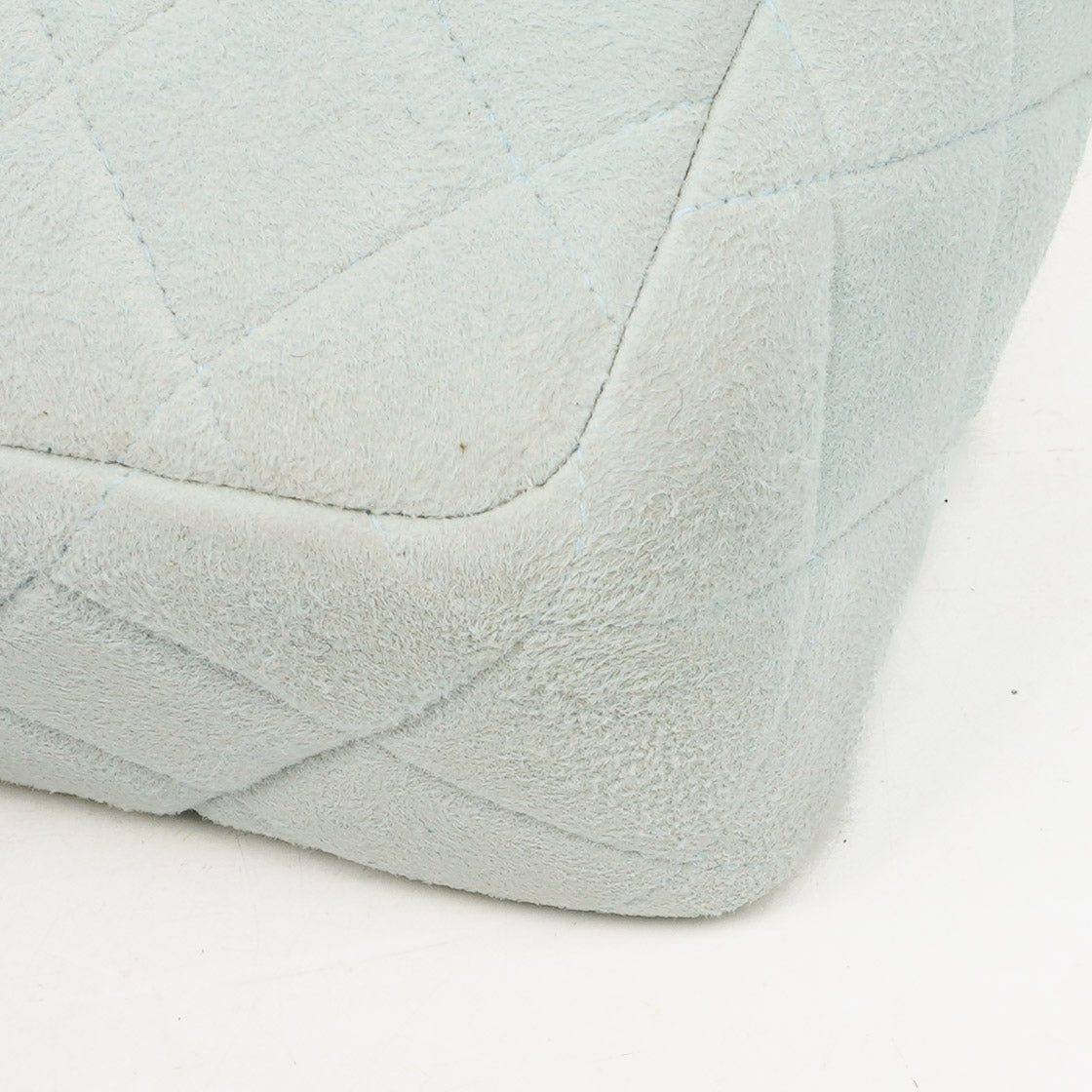 Chanel  Quilted Suede Light Blue Mini Flap Bag