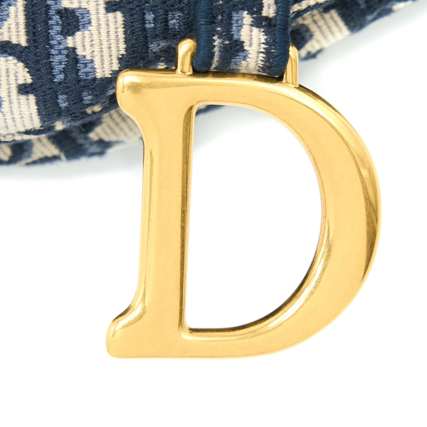 Dior Saddle Purse Blue Oblique Embroidery Brushed with Dior Strap