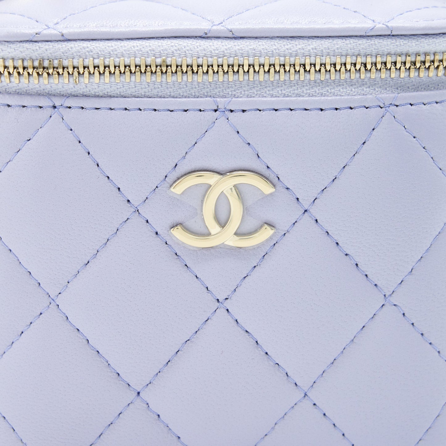 Chanel 21K Mini Top Handle Vanity With Chain Light Purple L