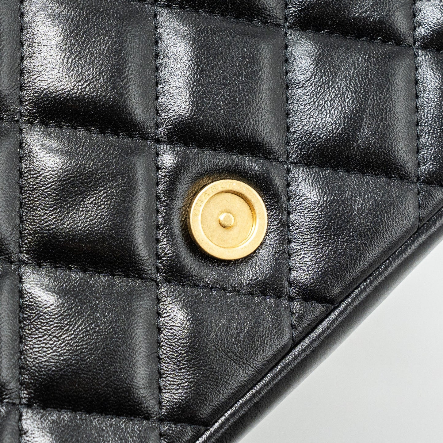 Chanel Giant CC Logo Flap bag Lambskin Black (microchip)