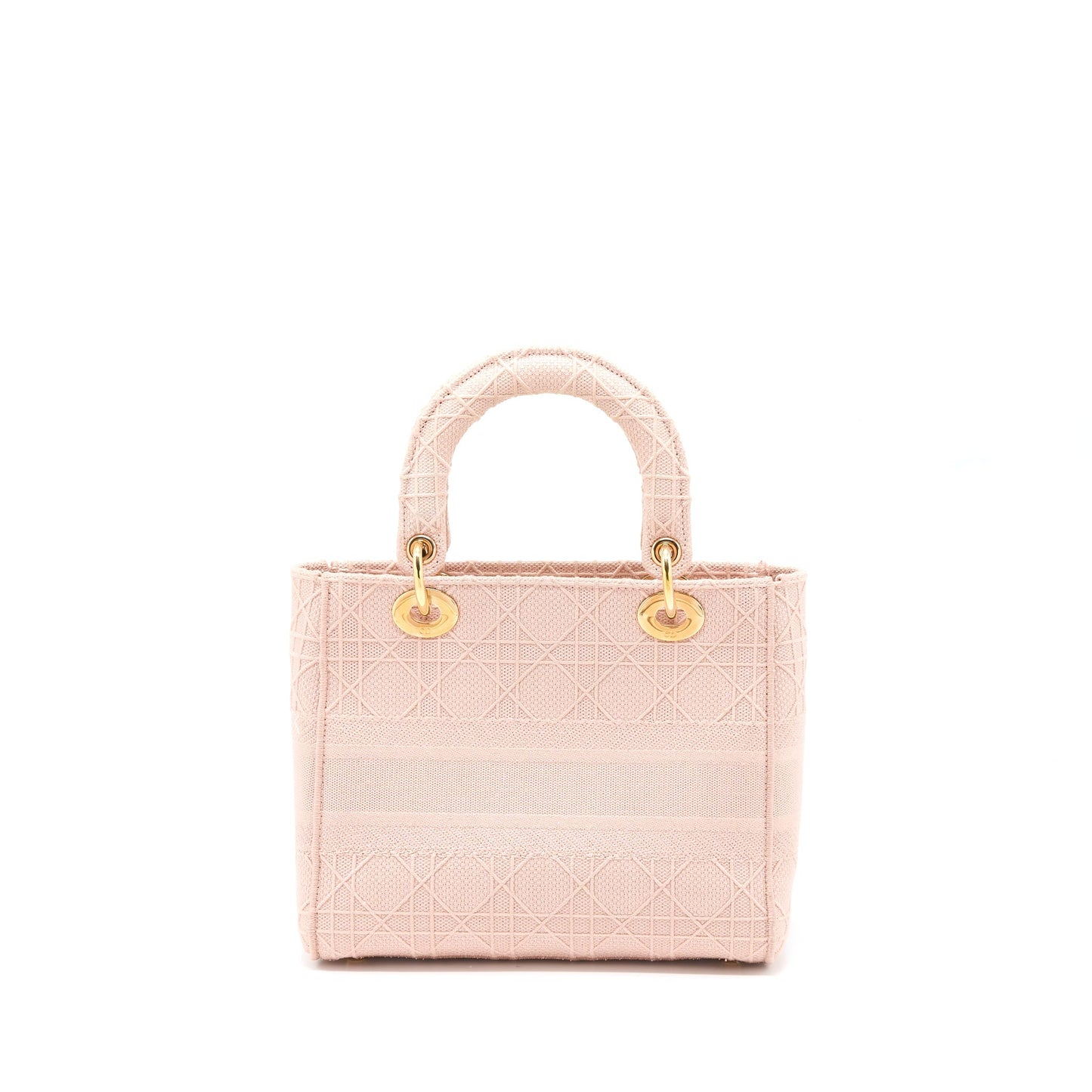 Dior Lady Medium Lady D-Lite Purse Cannage Embroidery Rosewood Pink Hardware