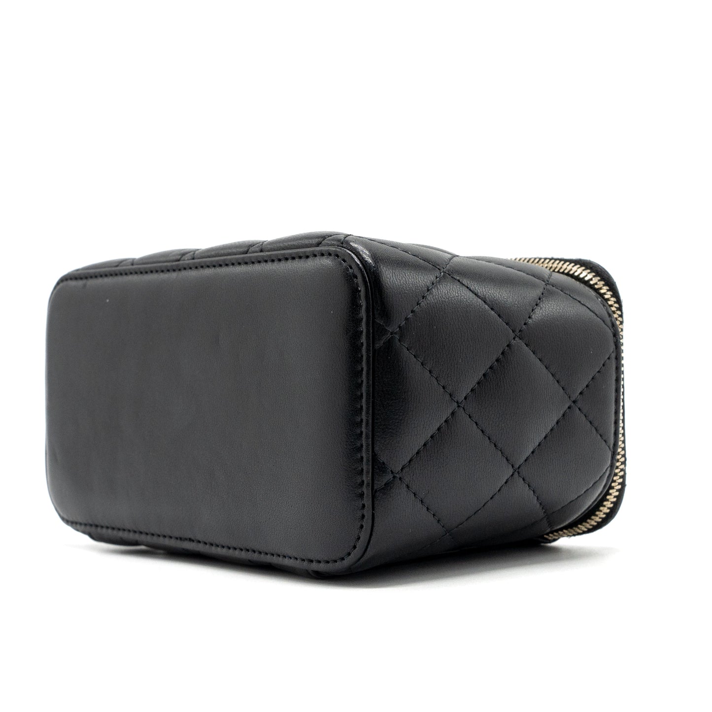 Chanel Pearl Crush Long Vanity Case Lambskin Black
