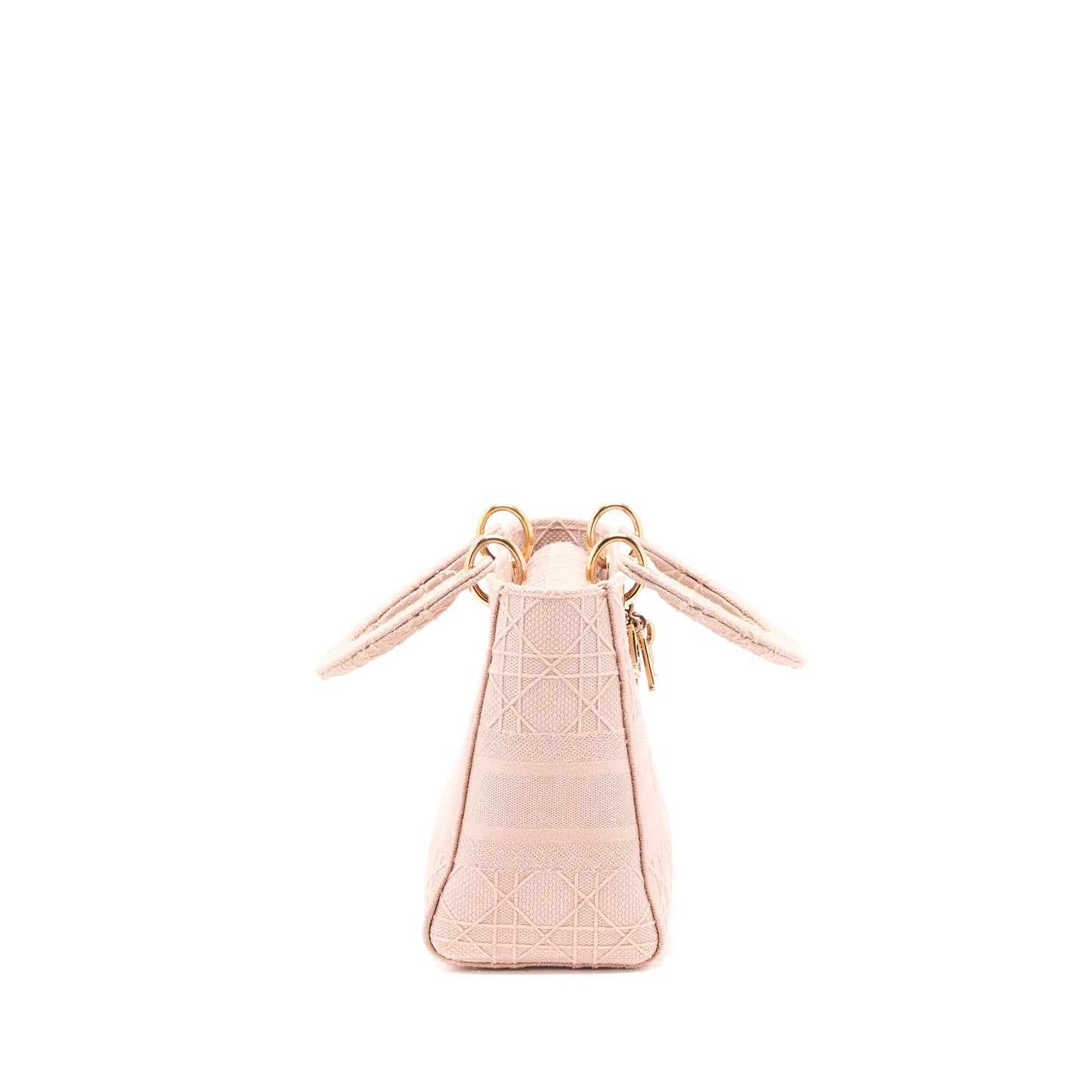 Dior Lady Medium Lady D-Lite Purse Cannage Embroidery Rosewood Pink Hardware