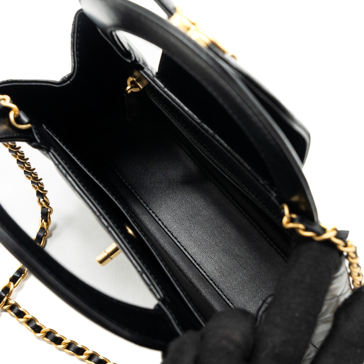 Chanel 23k Mini Shopping Tote Calfskin Black Brushed (Microchip)