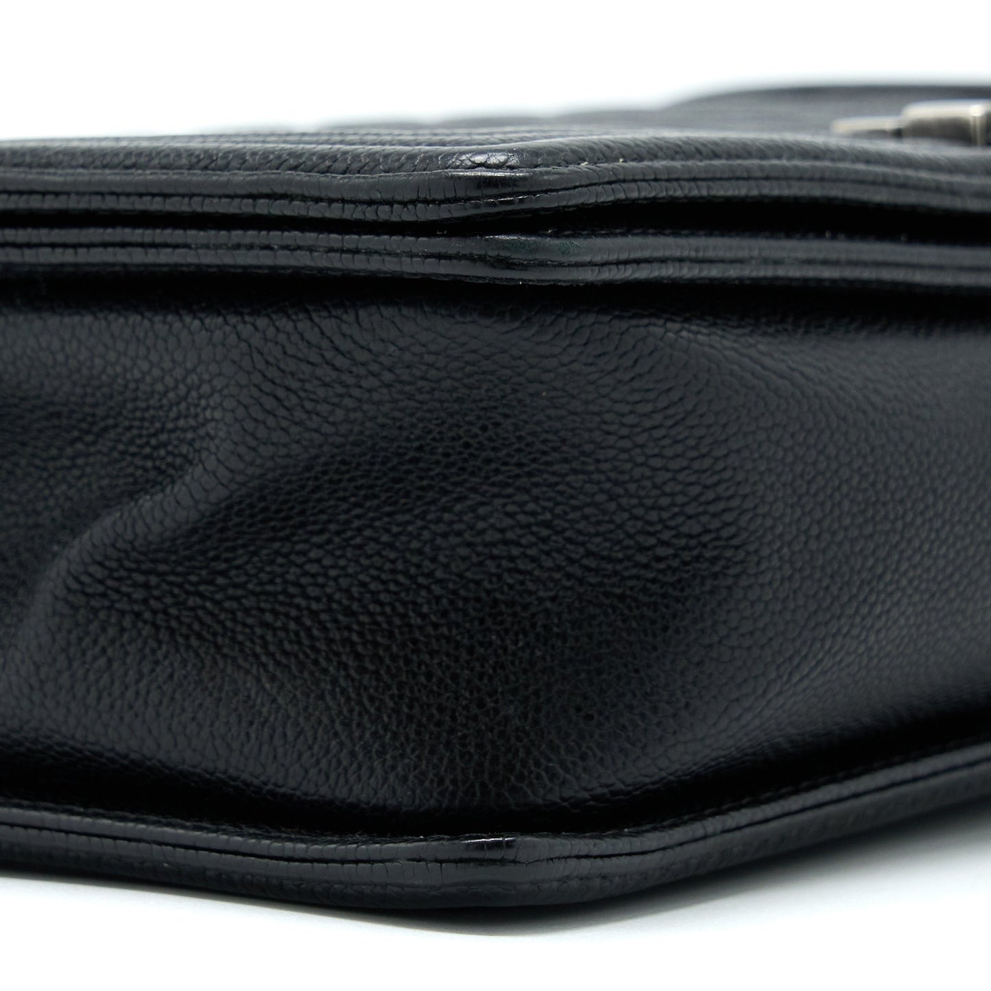 Chanel New Medium 28cm Boy Bag Caviar Black Ruthenium
