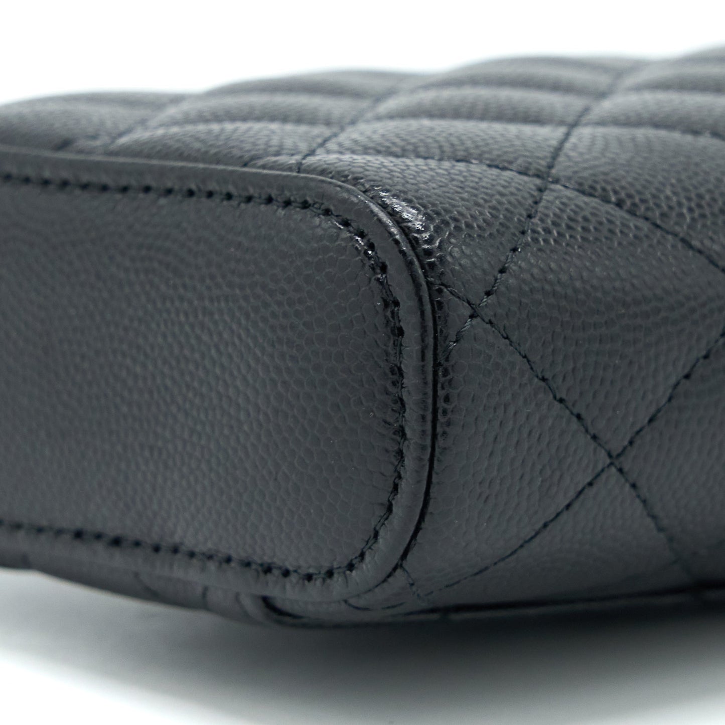 Chanel Vanity Phone Holder with Chain Caviar Black L