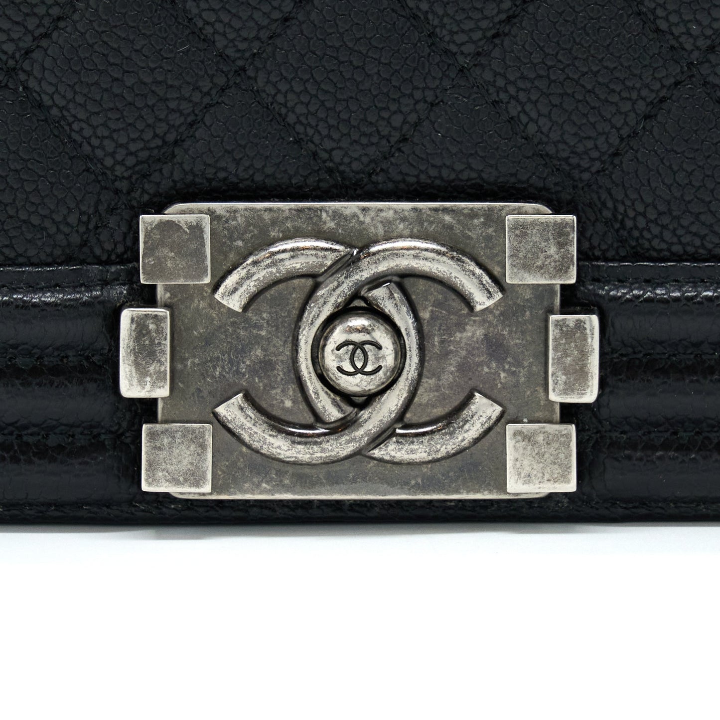Chanel New Medium 28cm Boy Bag Caviar Black Ruthenium