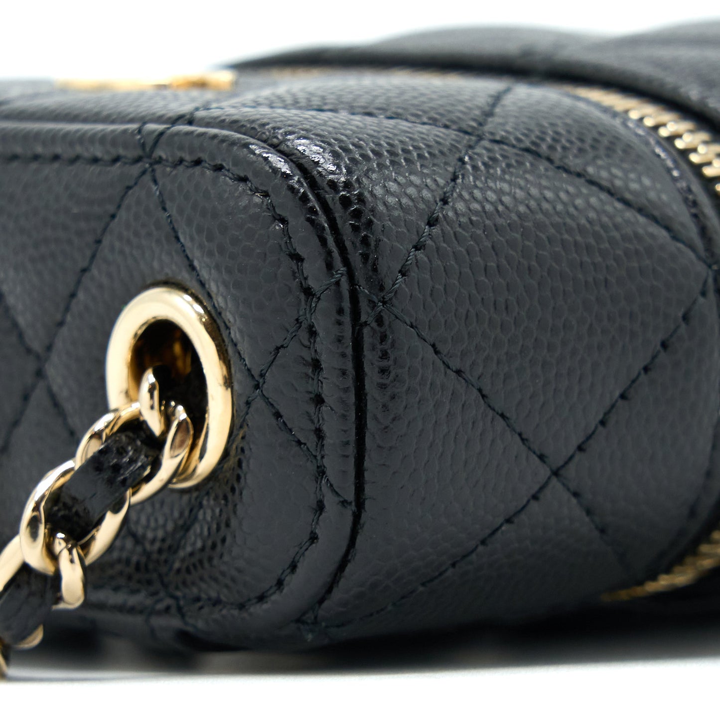 Chanel Vanity Phone Holder with Chain Caviar Black L