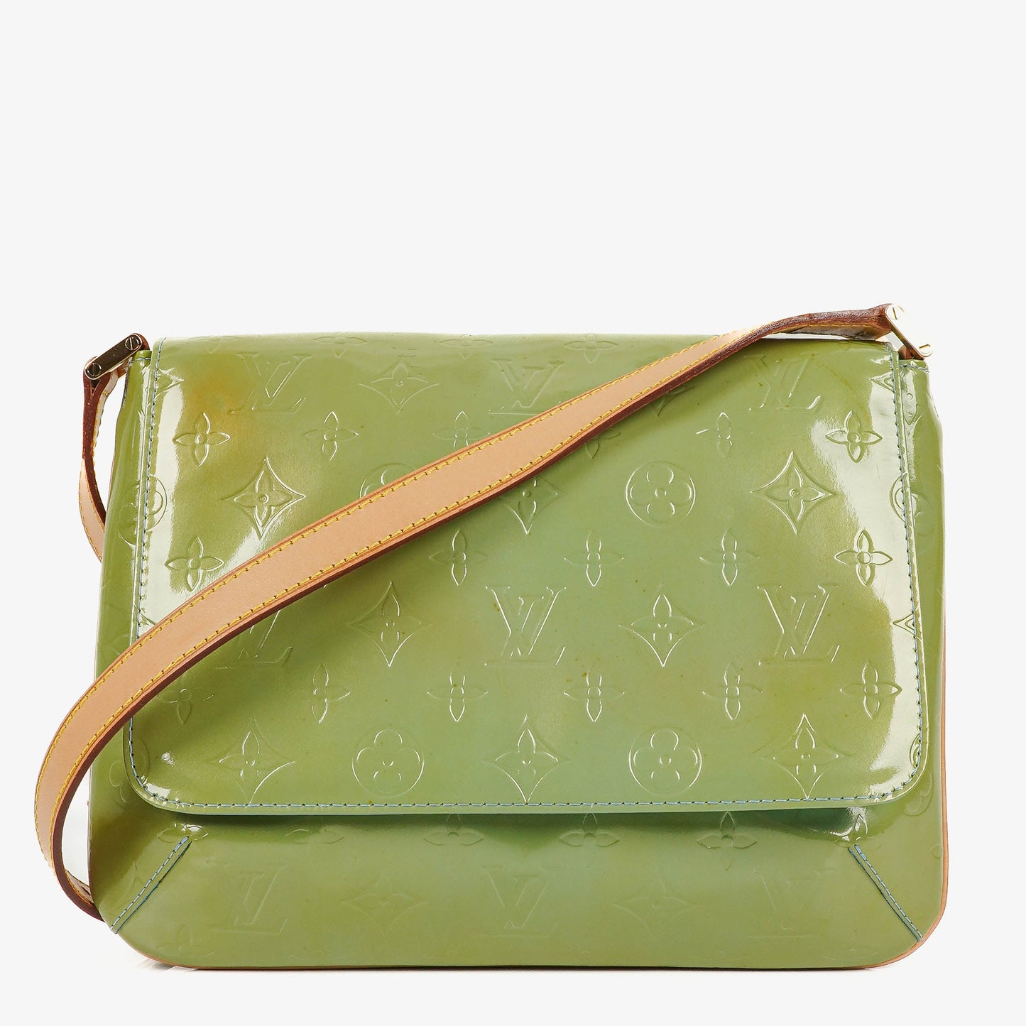Louis Vuitton Thompson Monogram Vernis Green Leather Shoulder Bag