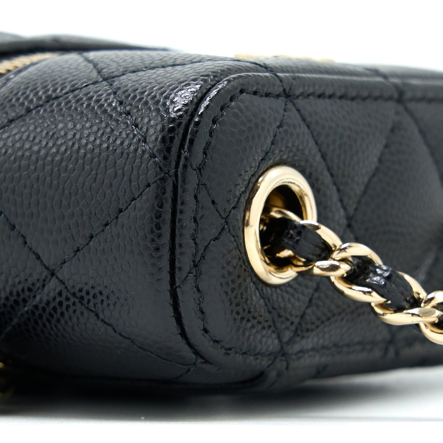 Chanel Vanity Phone Holder with Chain Caviar Black L