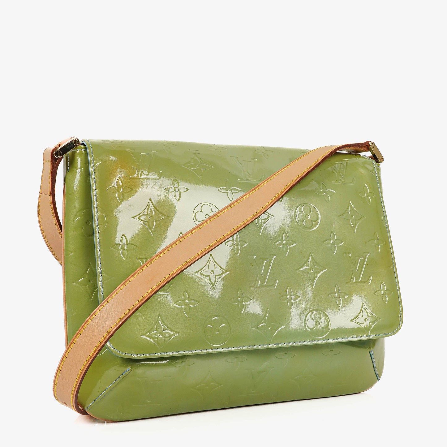 Louis Vuitton Thompson Monogram Vernis Green Leather Shoulder Bag