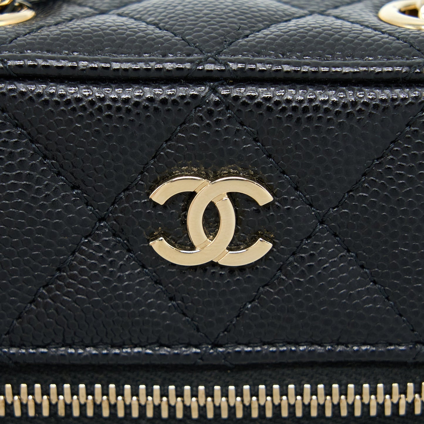 Chanel Vanity Phone Holder with Chain Caviar Black L