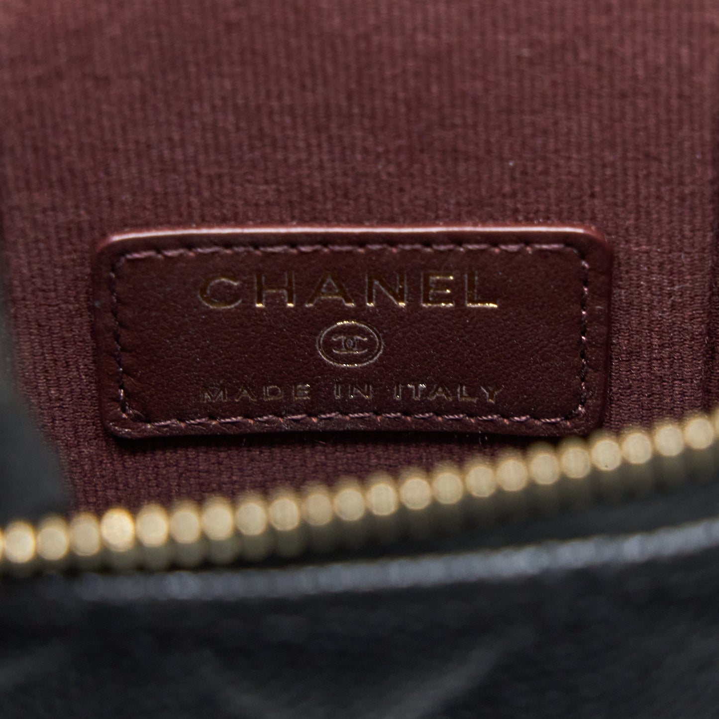 Chanel Vanity Phone Holder with Chain Caviar Black L