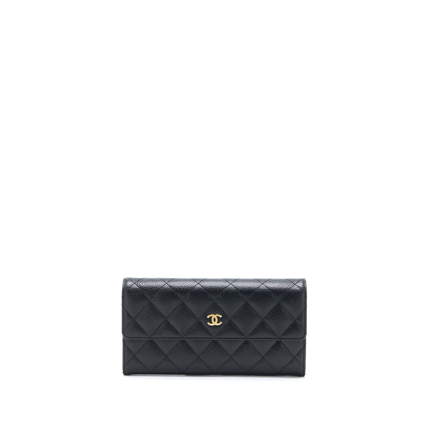 Chanel Classic Long Wallet Caviar Black L