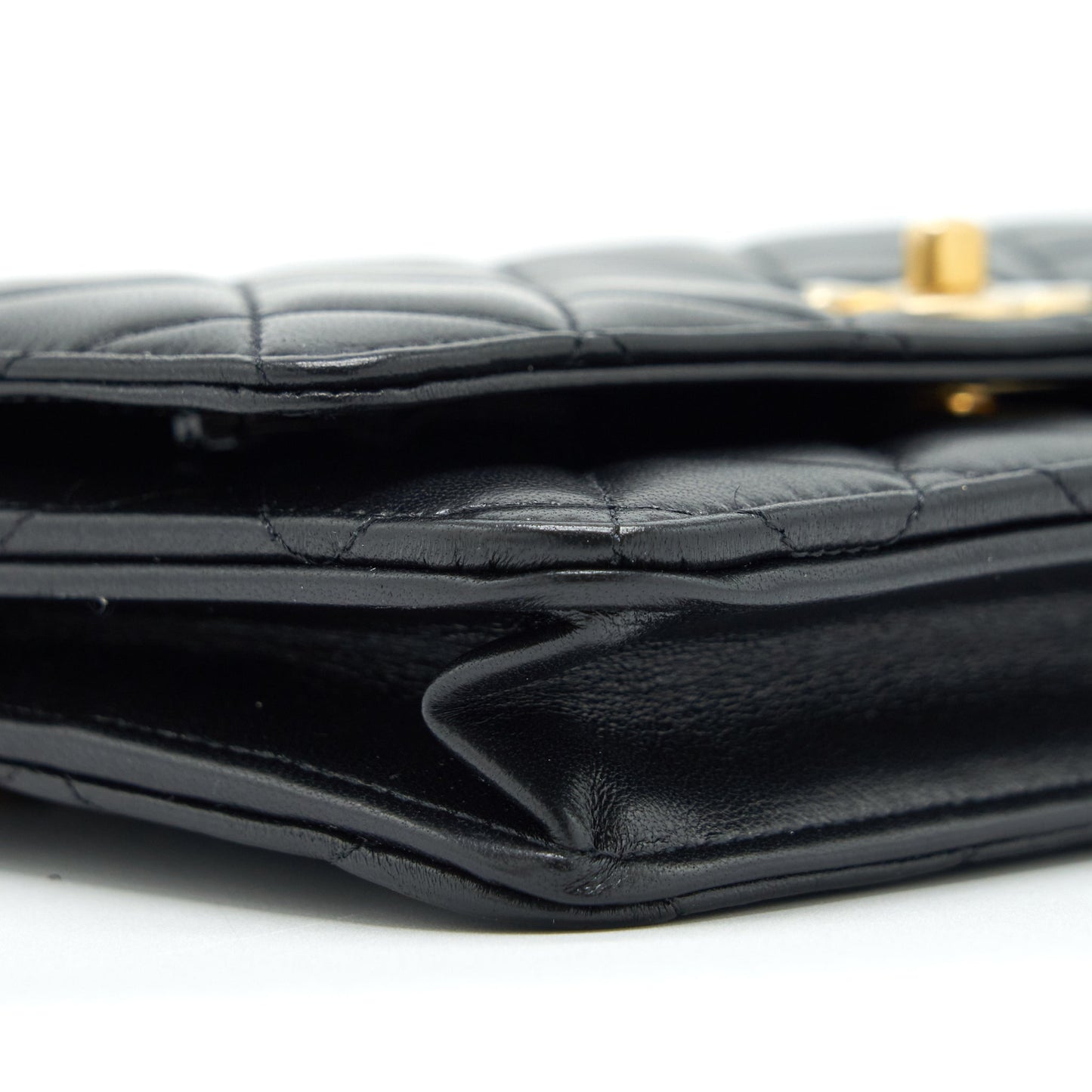 Chanel 22S Pearl Crush Wallet On Chain Lambskin Black