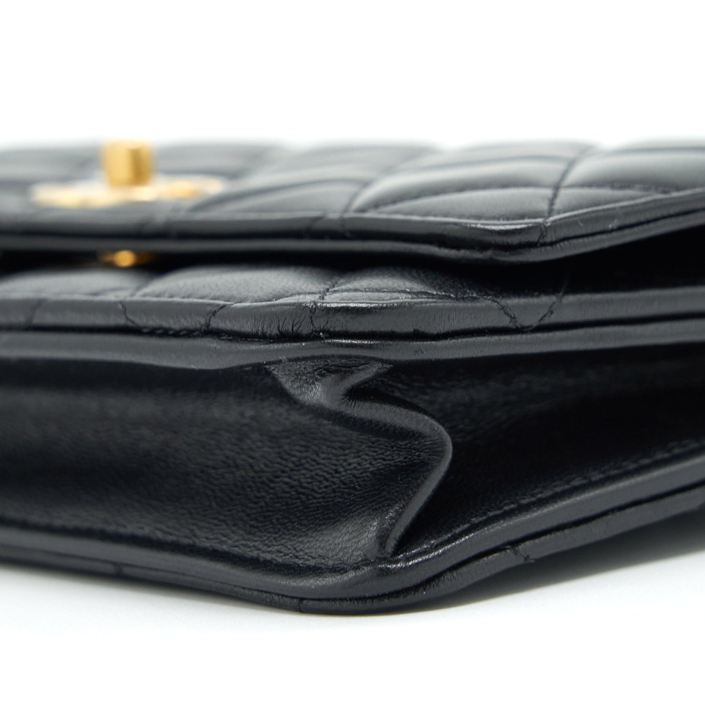 Chanel 22S Pearl Crush Wallet On Chain Lambskin Black