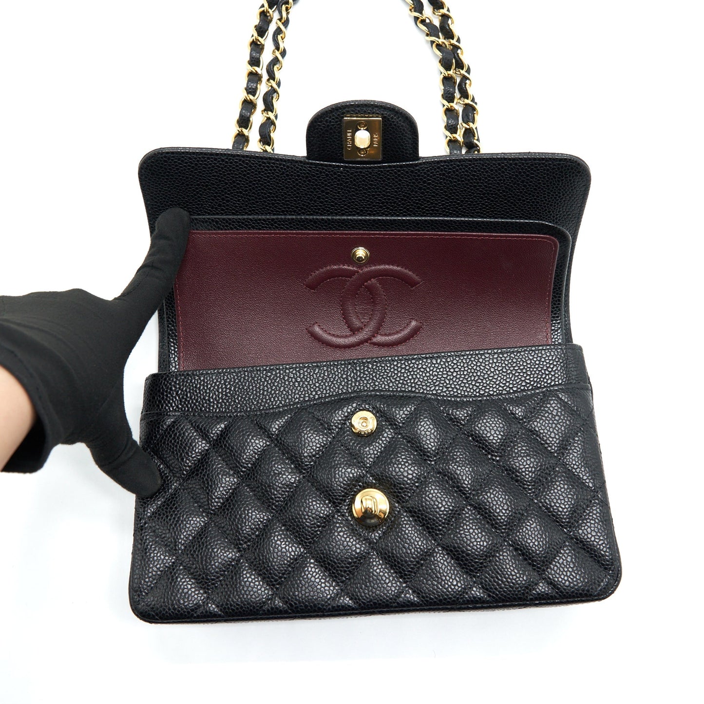 Chanel Small Classic Double Flap Bag Caviar Black L