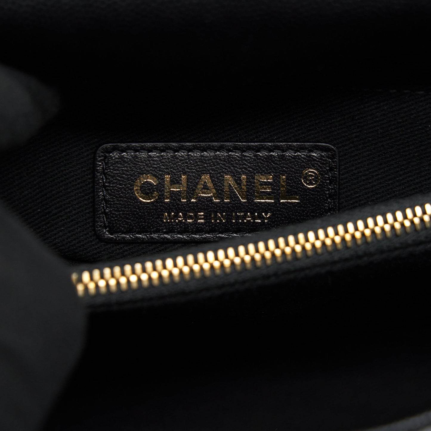 Chanel Medium Coco Handle With Lizard Embossed Handle Caviar Black
