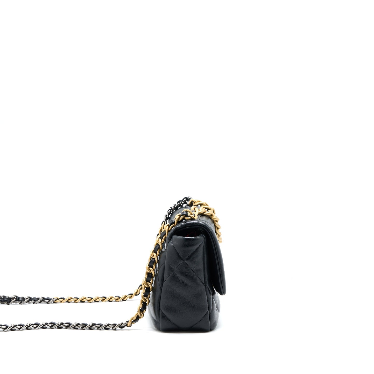Chanel Small 19 Bag Lambskin Black Multicolour Hardware