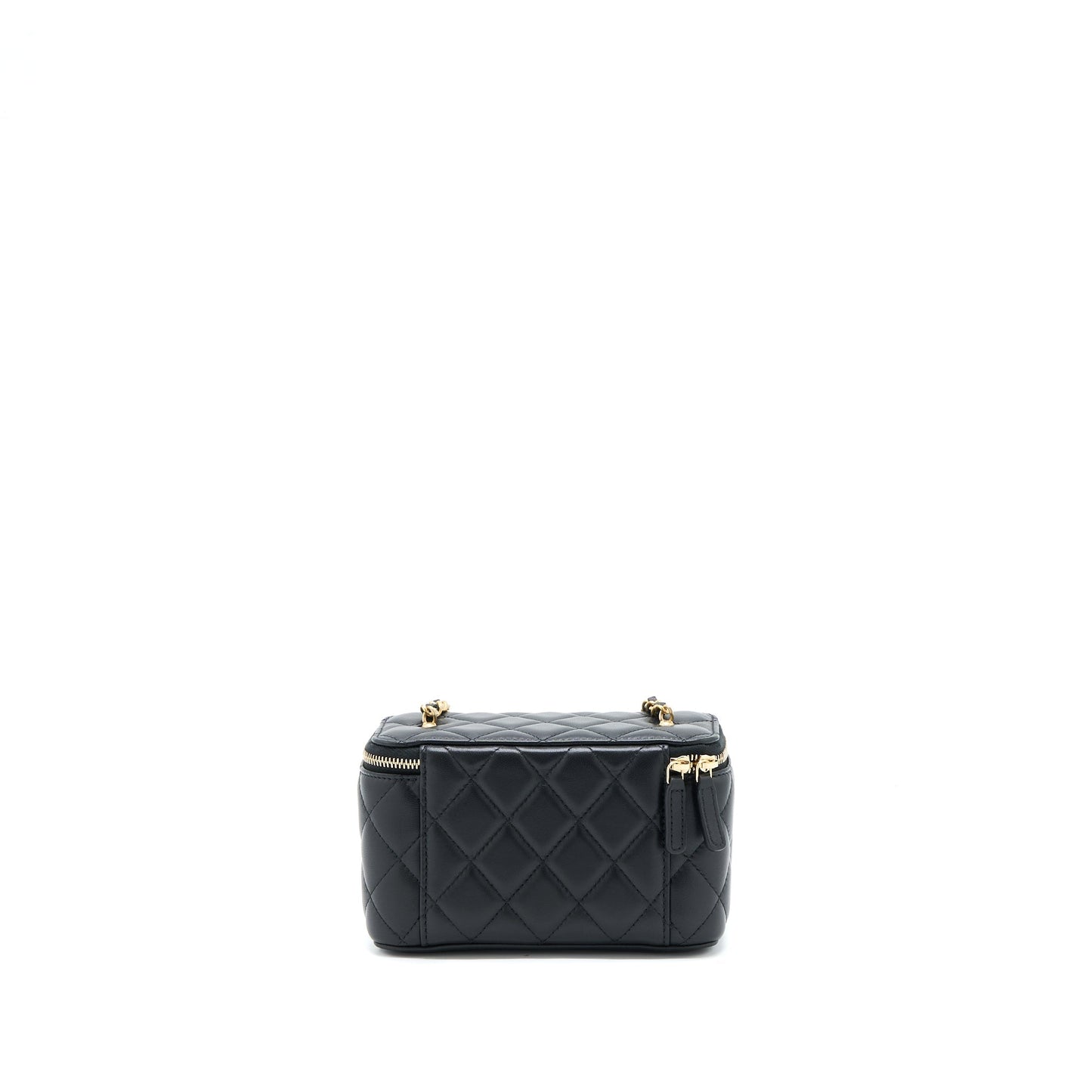 Chanel 22B Pearl Crush Long Vanity with Chain Lambskin Black  (Microchip)