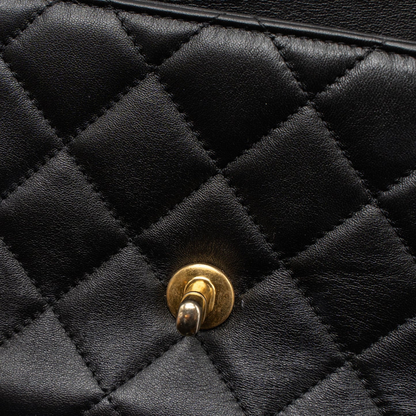 Chanel limited edition quilted flap bag lambskin black  (microchip)