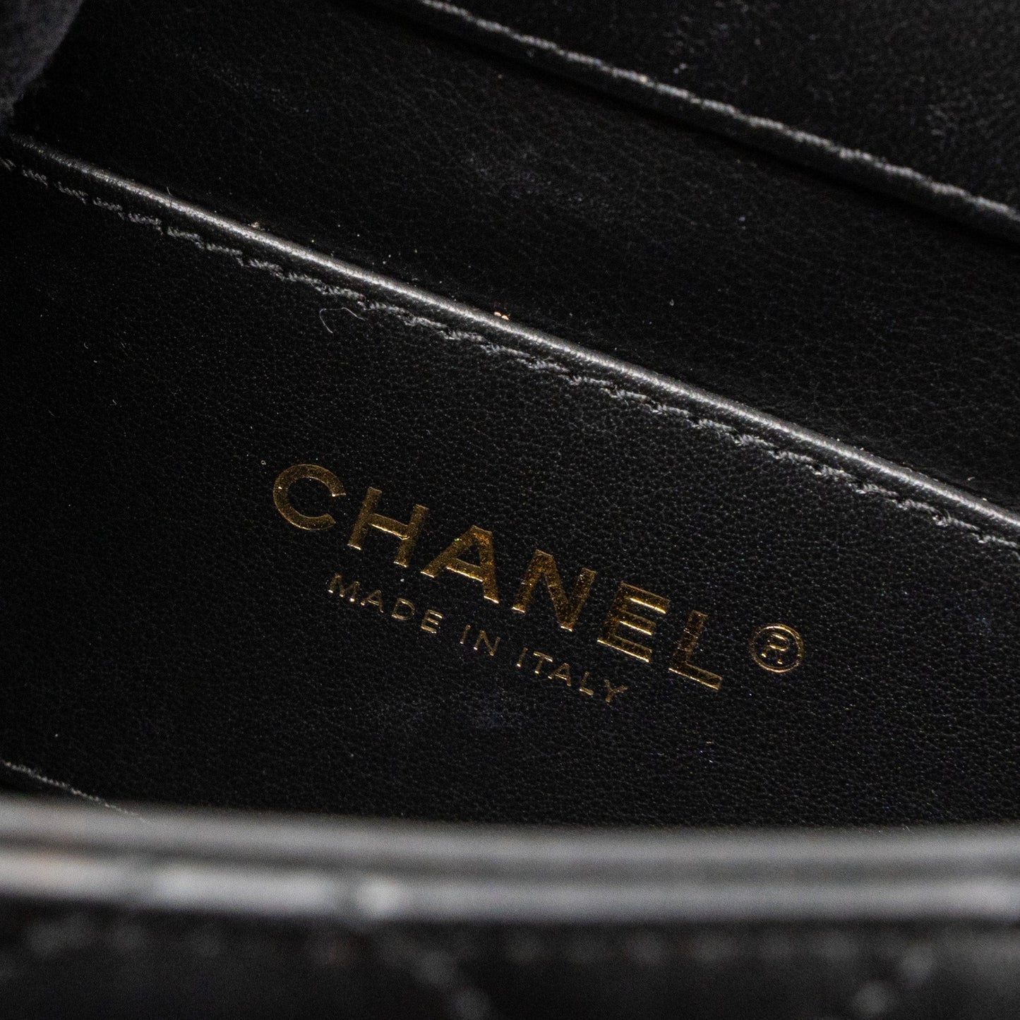 Chanel limited edition quilted flap bag lambskin black  (microchip)