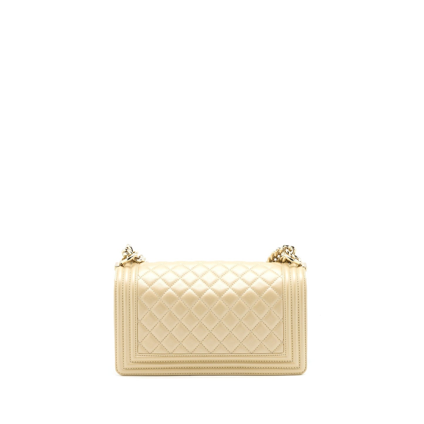 Chanel Medium Boy Caviar Gold L