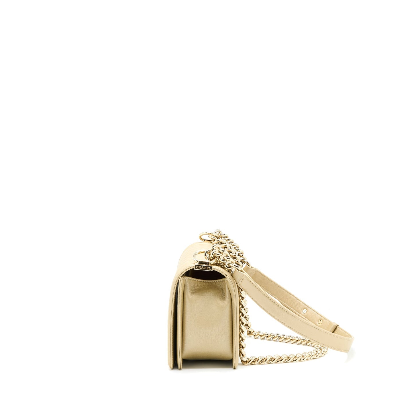Chanel Medium Boy Caviar Gold L