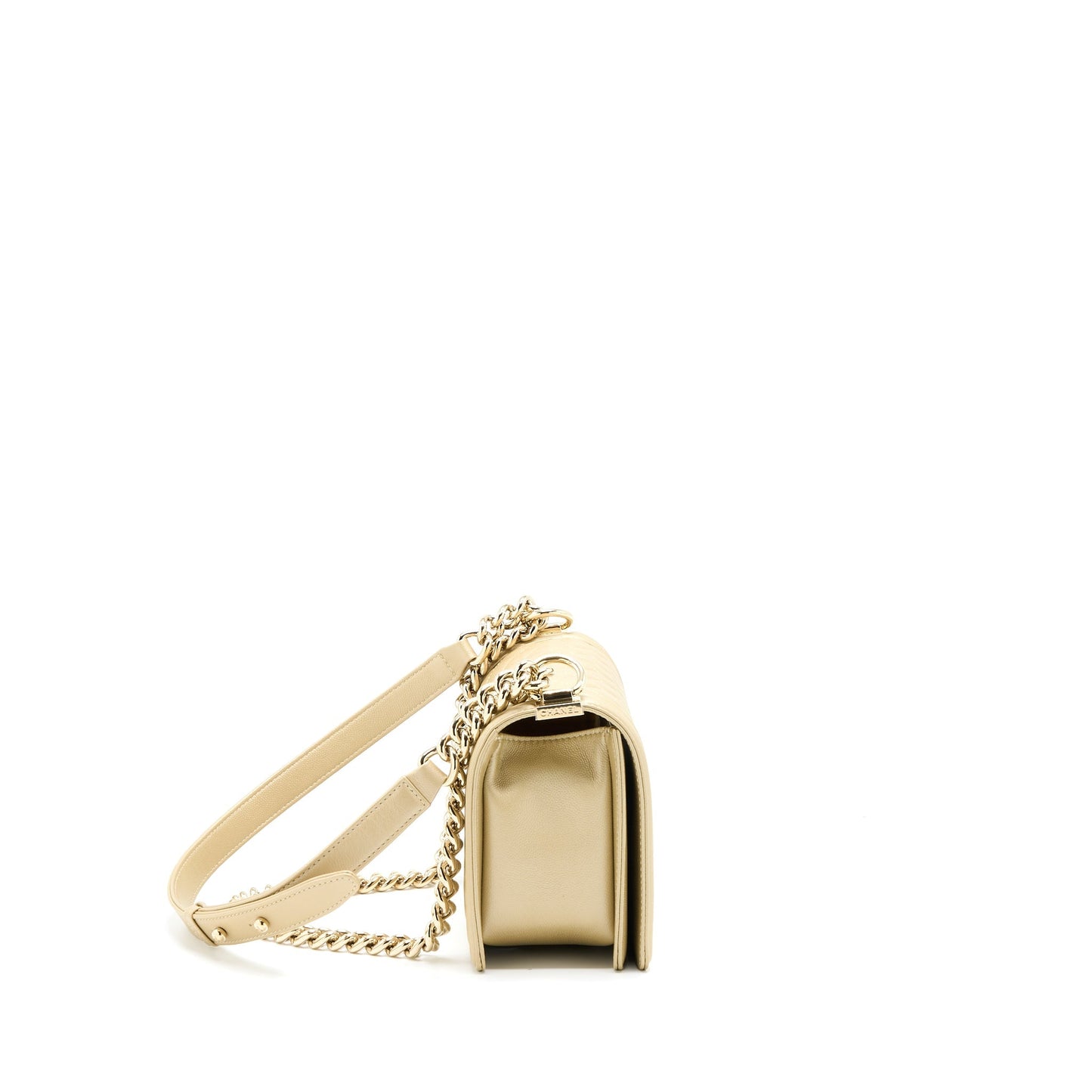 Chanel Medium Boy Caviar Gold L