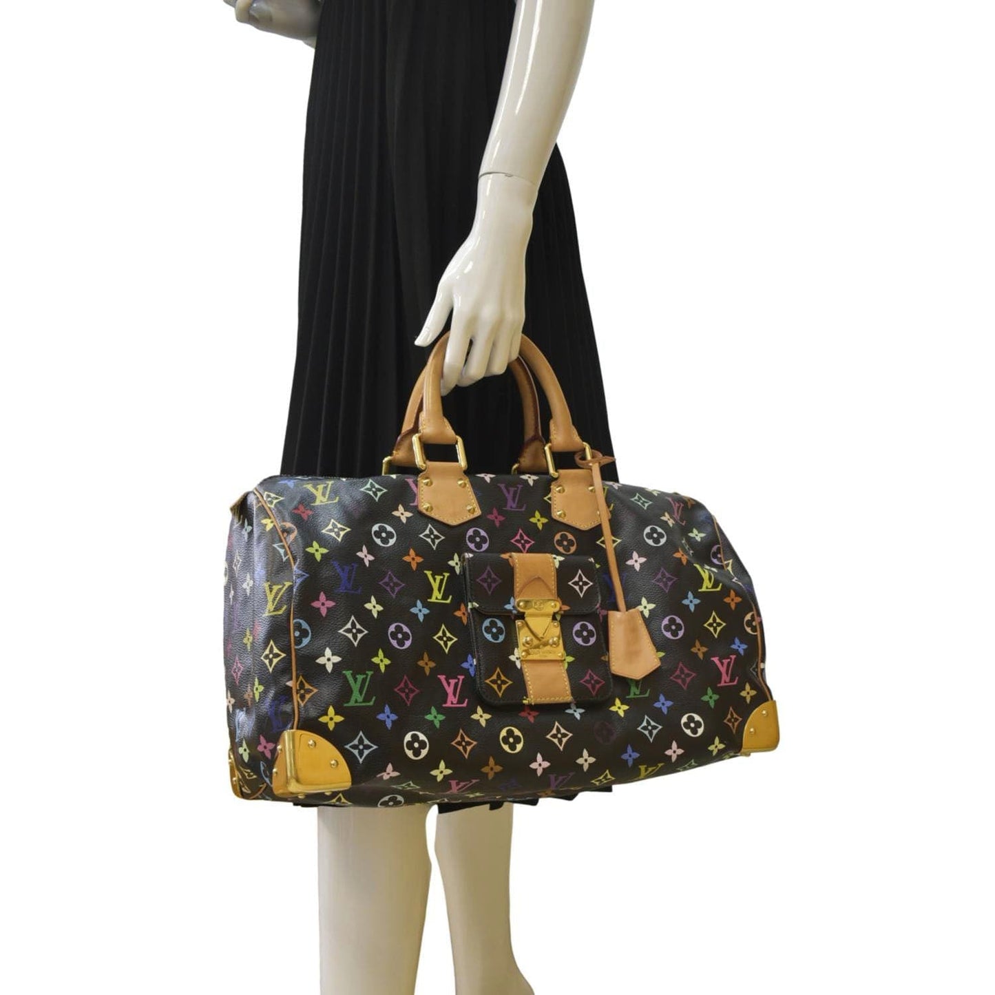 LOUIS VUITTON  40 Monogram Multicolor Satchel Bag Black