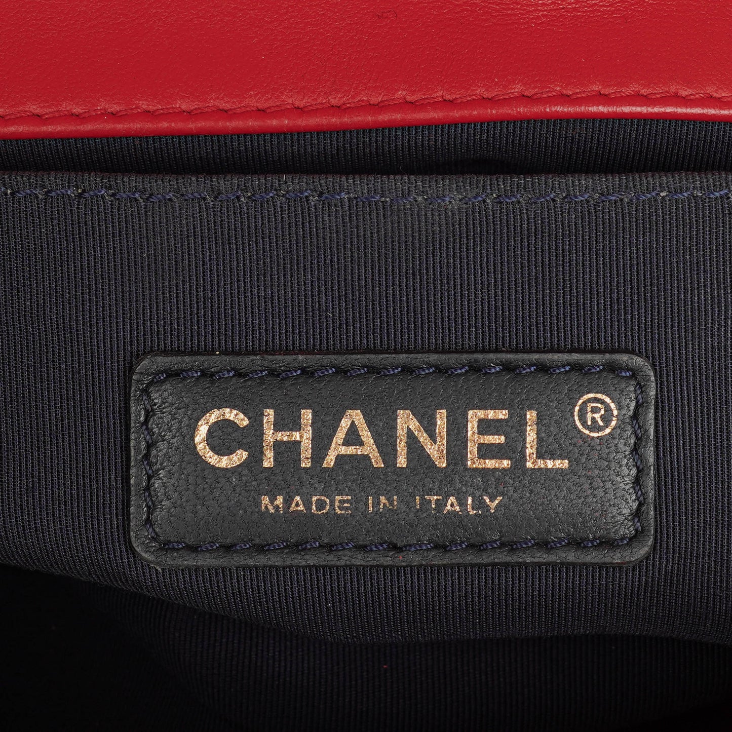 Chanel Boy Red Flap Leather Bag