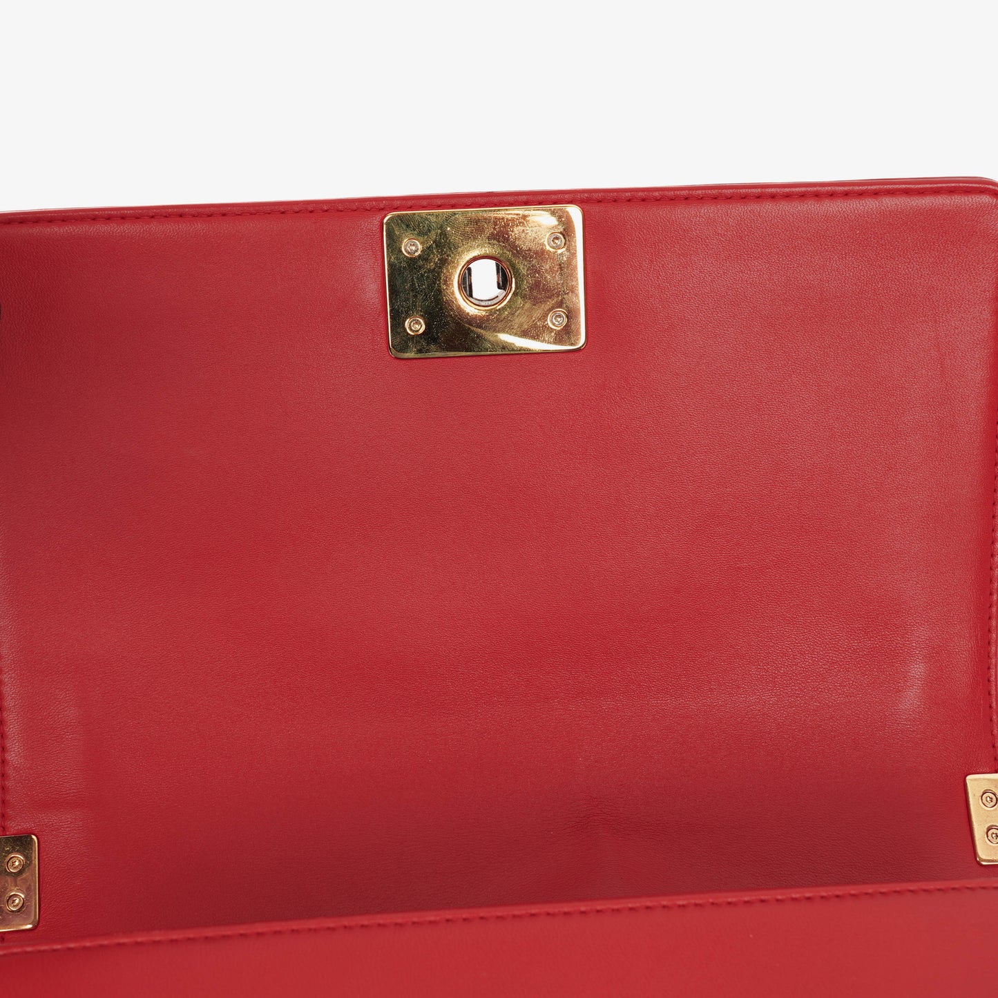 Chanel Boy Red Flap Leather Bag
