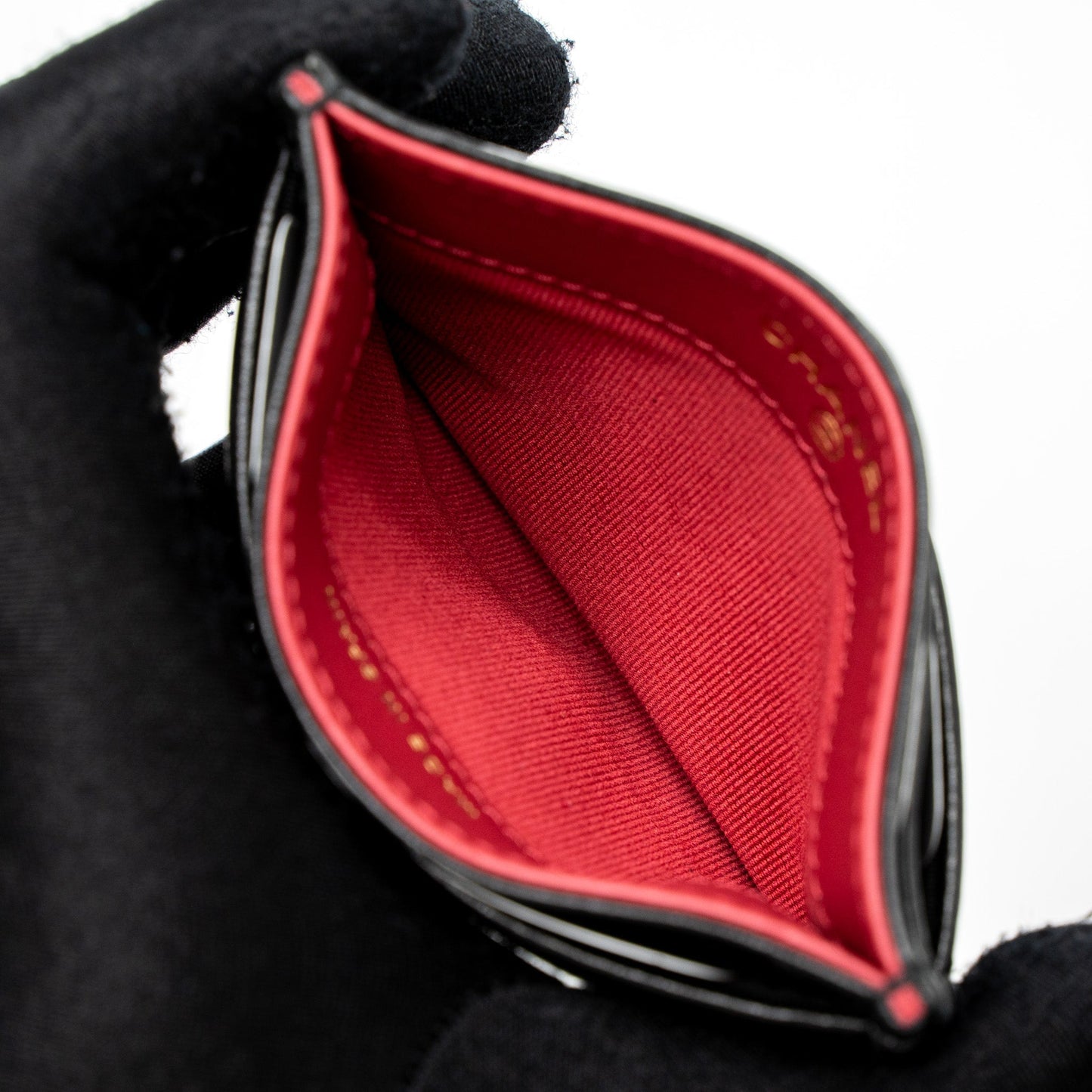 Chanel 19 Card Holder Lambskin Black/Pink  (Microchip)
