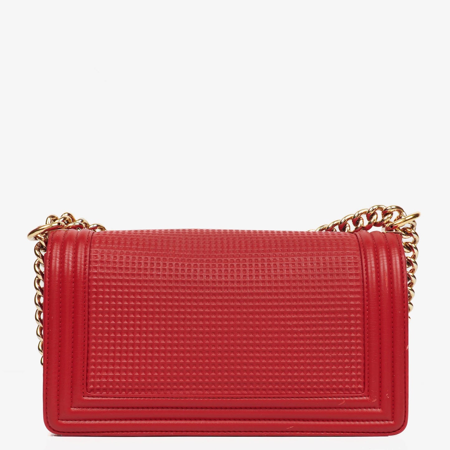 Chanel Boy Red Flap Leather Bag