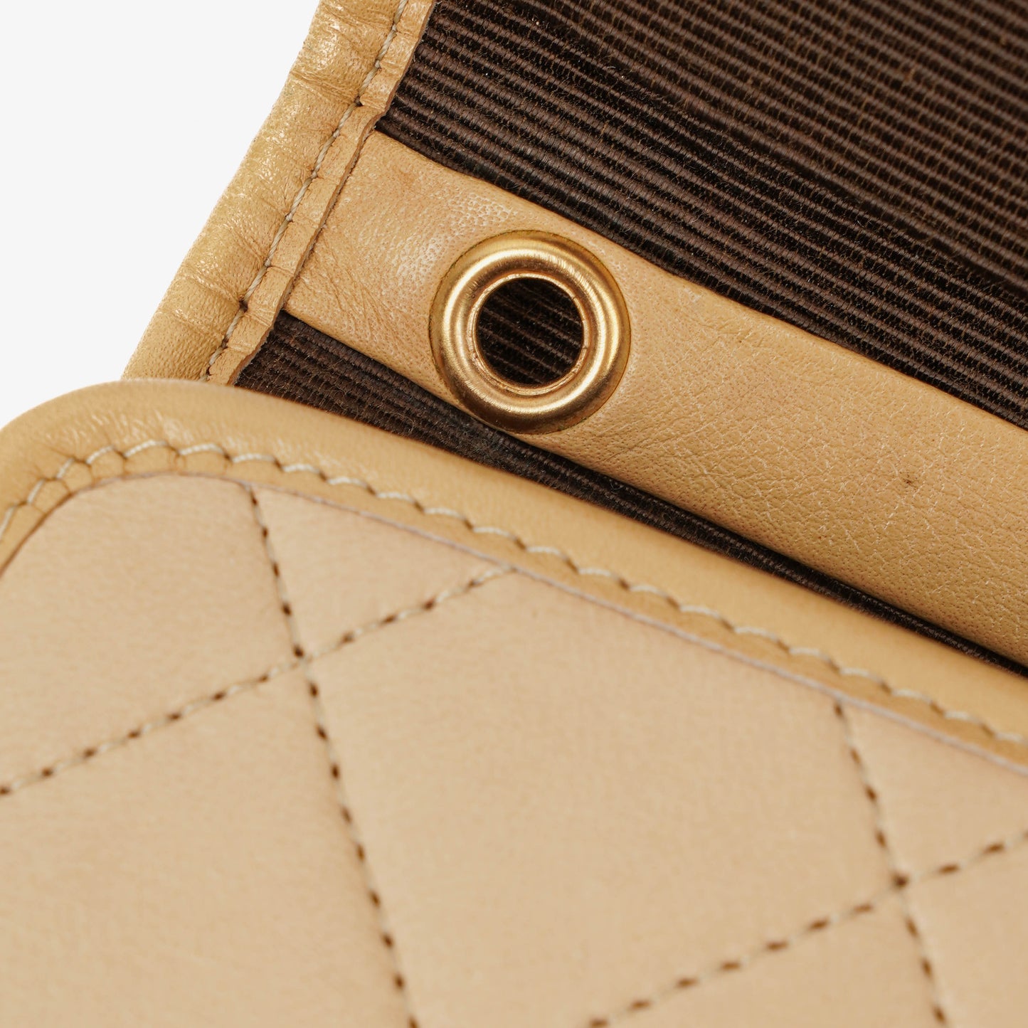 Chanel Mini Flap Bag Beige Quilted Lambskin With 24K Gold-Plated Hardware