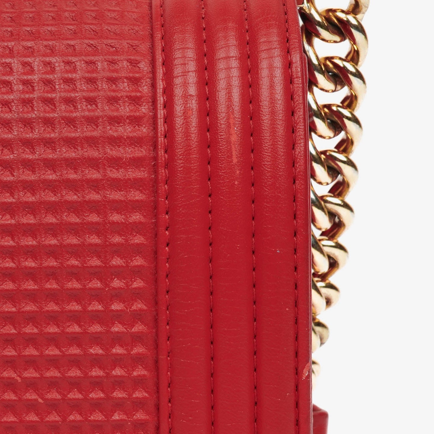 Chanel Boy Red Flap Leather Bag