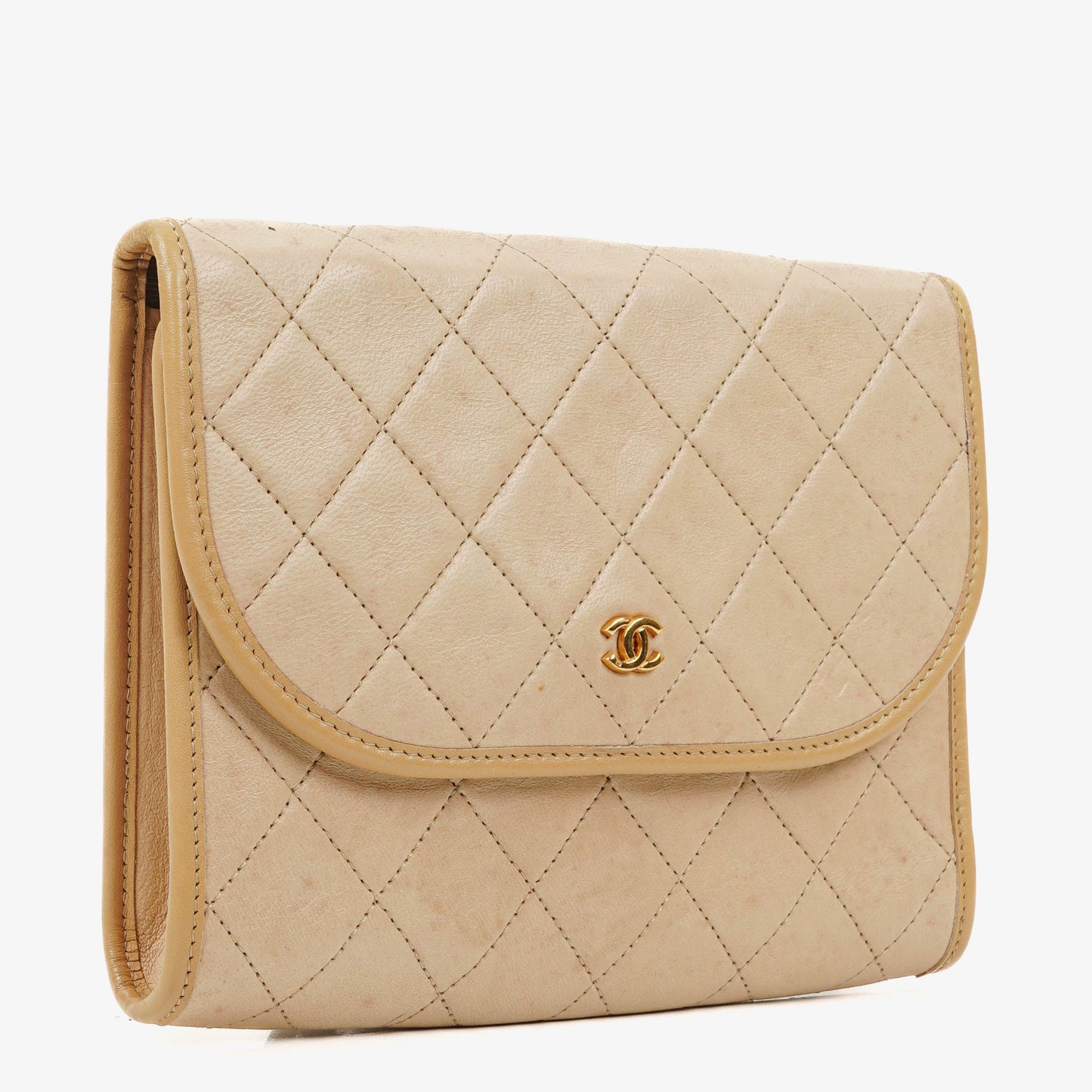 Chanel Mini Flap Bag Beige Quilted Lambskin With 24K Gold-Plated Hardware