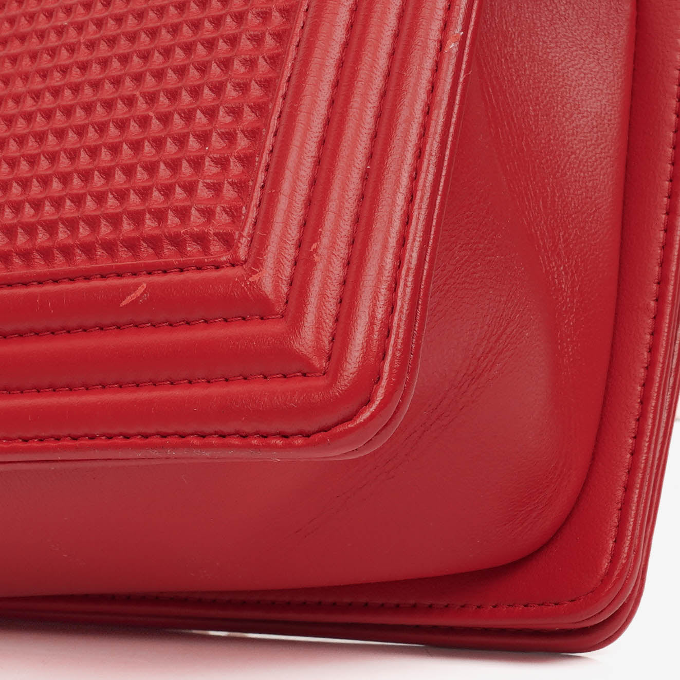 Chanel Boy Red Flap Leather Bag
