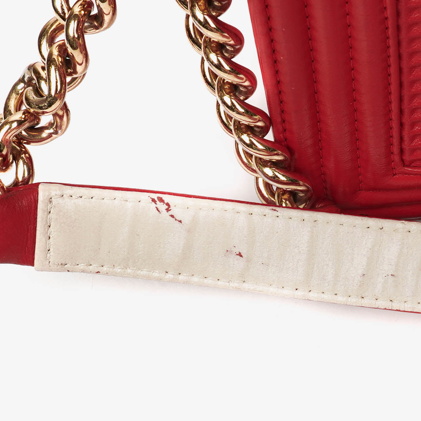 Chanel Boy Red Flap Leather Bag