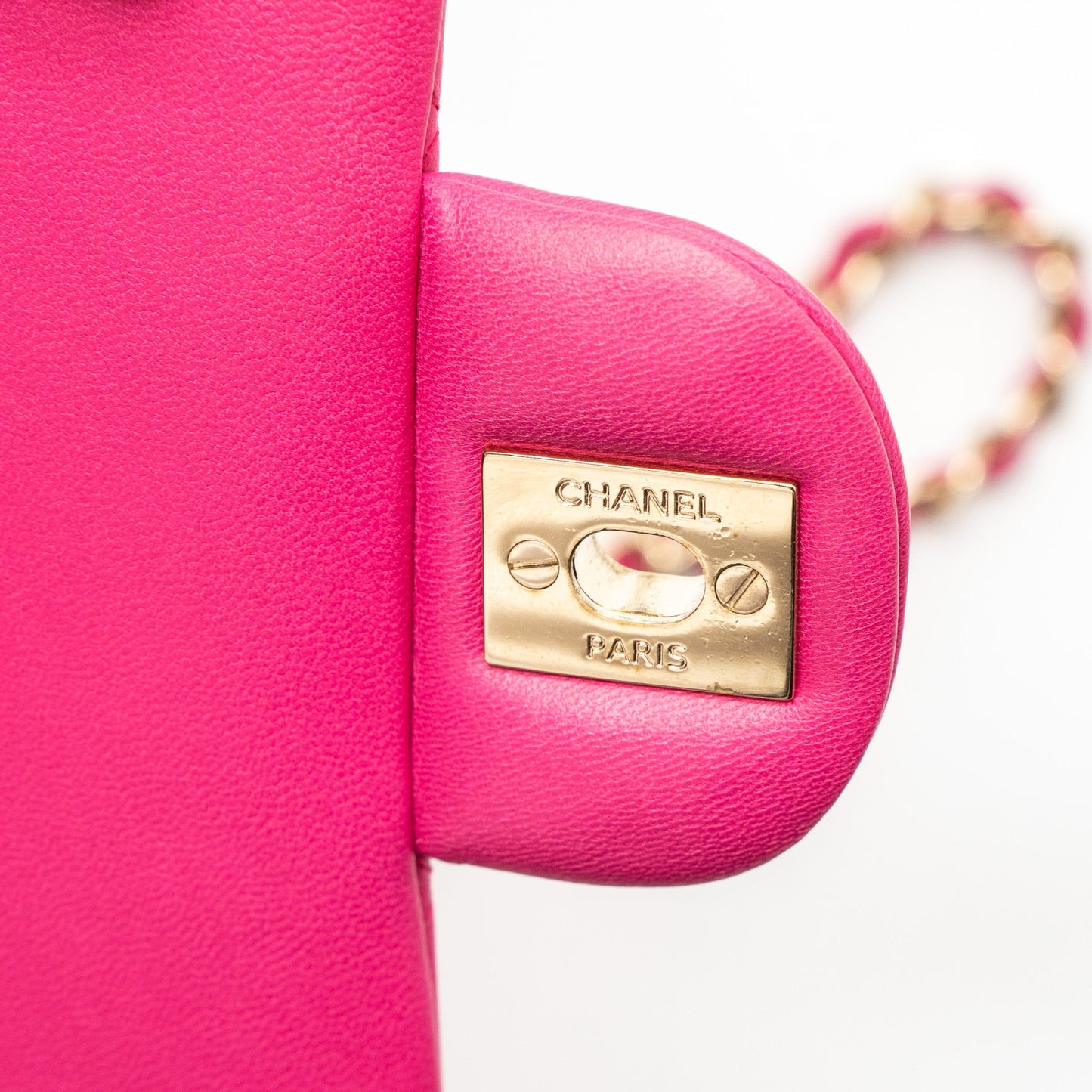 Chanel Mini Rectangular Flap Bag Lambskin Pink L