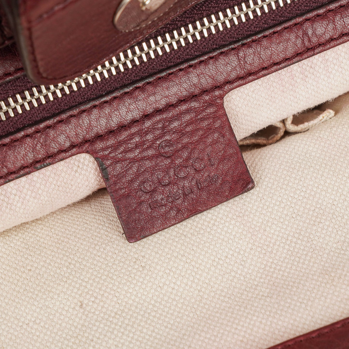 Gucci Bamboo Top Handle Burgundy Lerahter Tote Bag