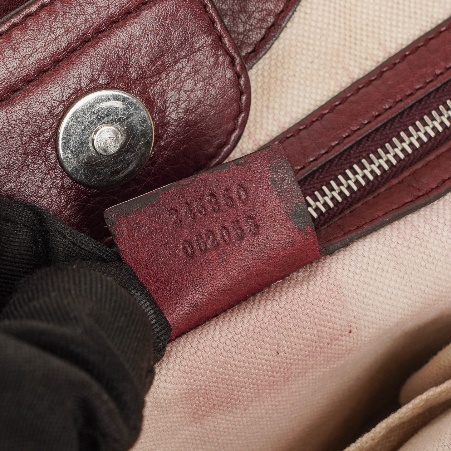 Gucci Bamboo Top Handle Burgundy Lerahter Tote Bag