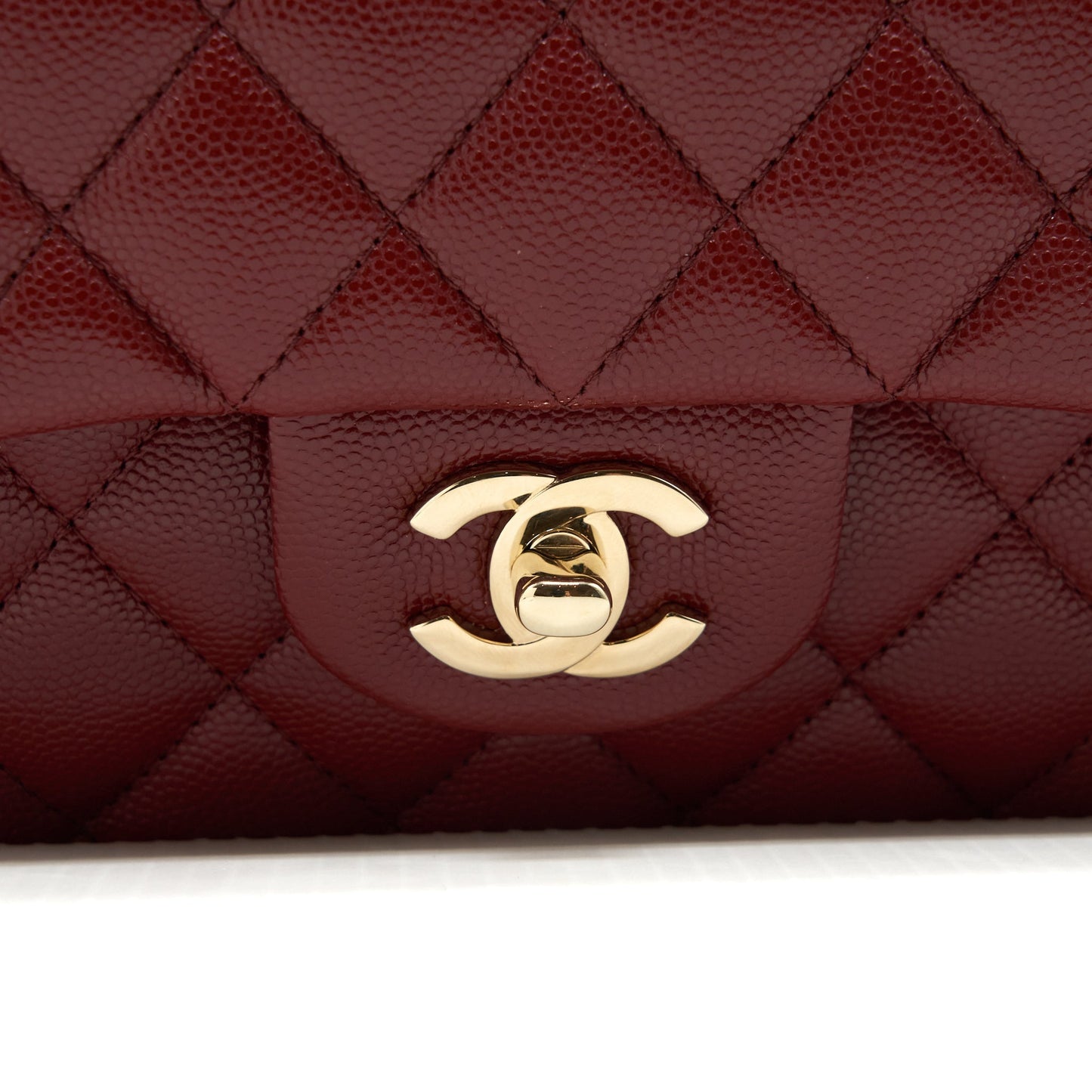 Chanel Medium Classic Double Flap Bag Caviar Dark Red L