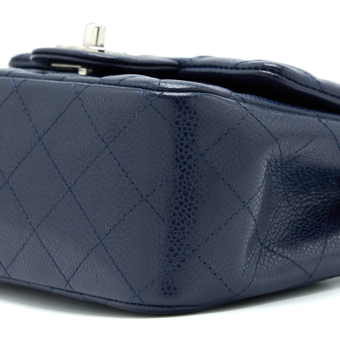 Chanel Mini Square Flap Bag Caviar Navy
