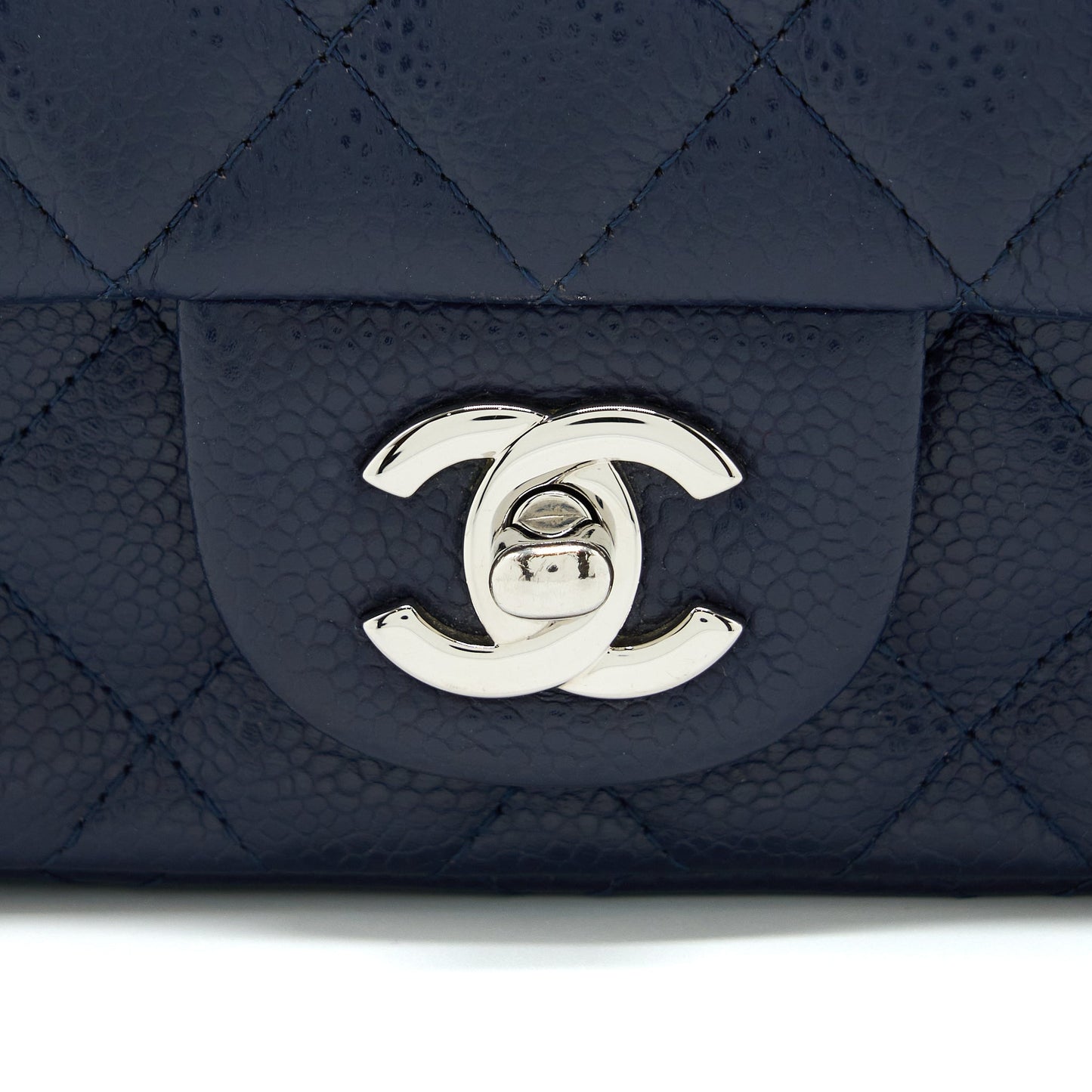 Chanel Mini Square Flap Bag Caviar Navy