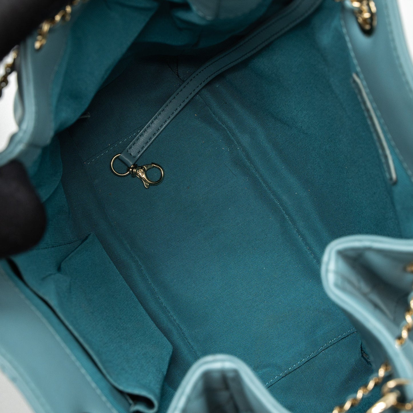 Chanel Bucket Bag Calfskin Light Blue L