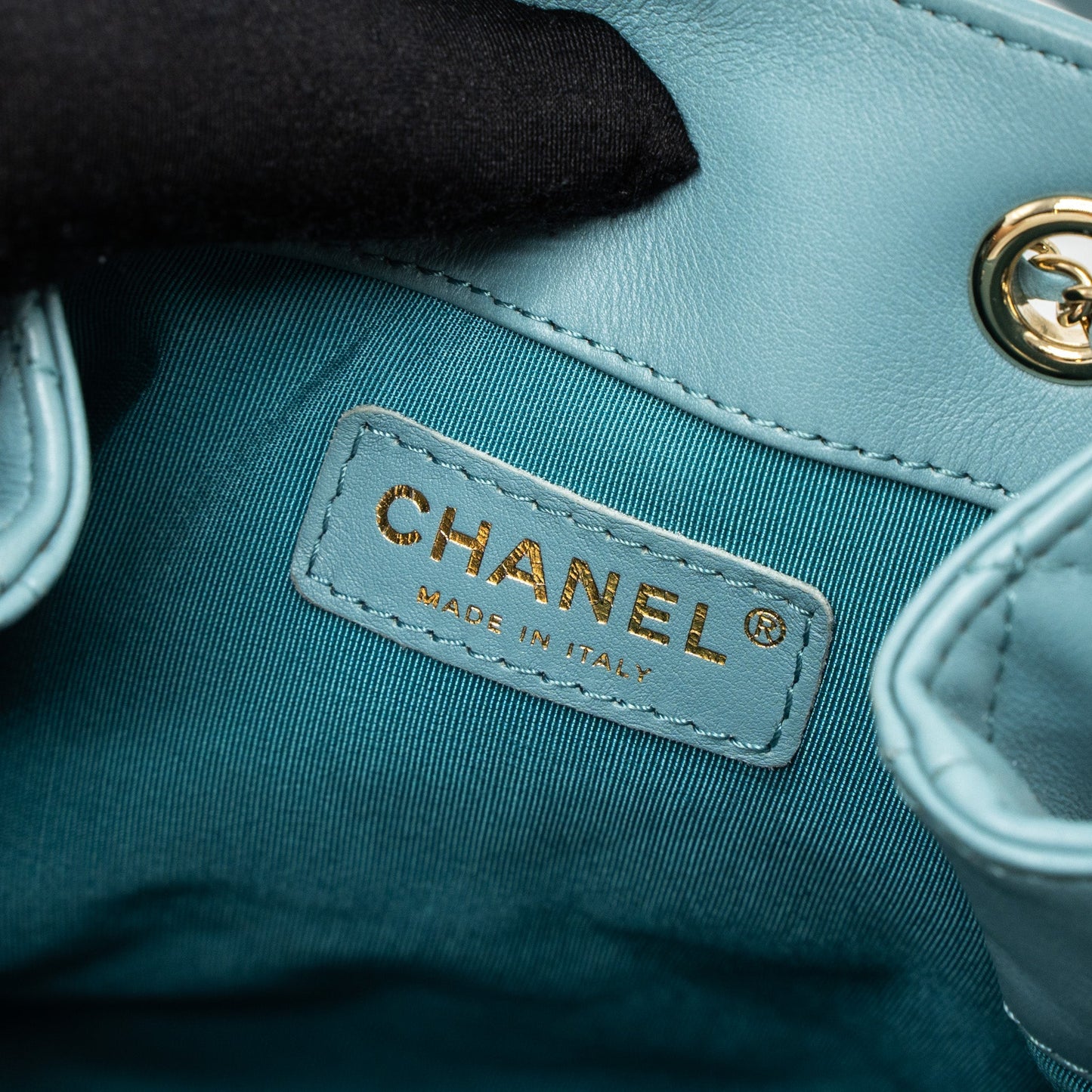 Chanel Bucket Bag Calfskin Light Blue L